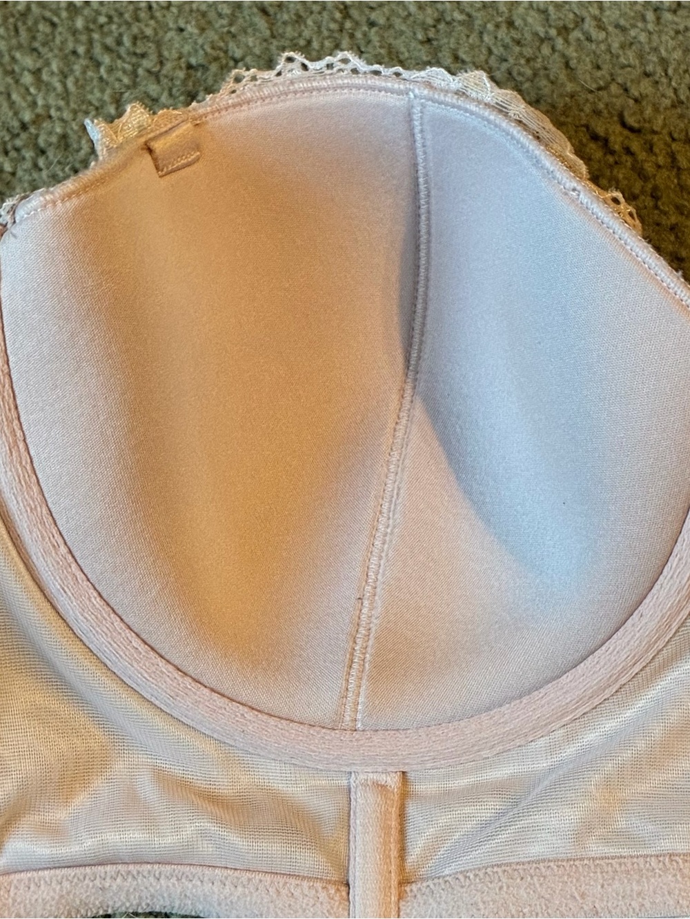 Victoria’s Secret Dream Angels Lined Bandeau Bra Size 34DD Corset Missing Straps - Picture 7 of 12